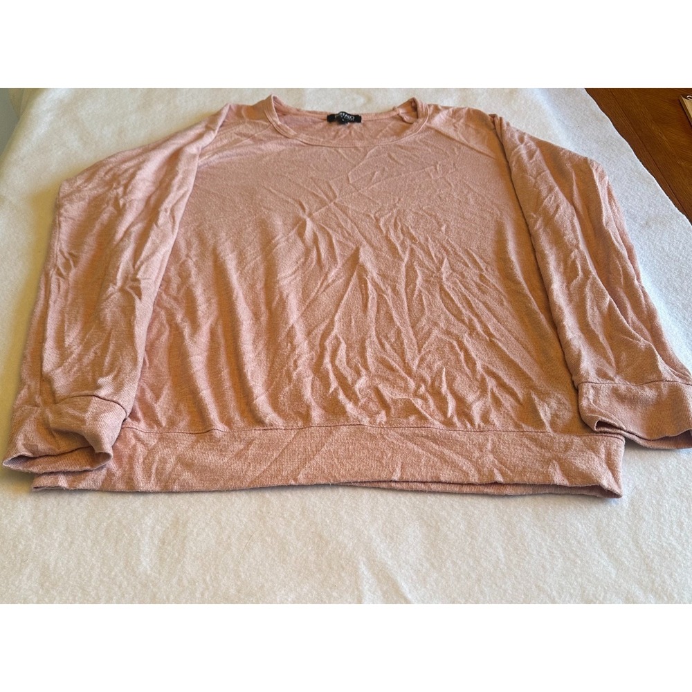 Buffalo David Bitton Womens Pink Long Sleeve Pullover Size L Casual Top Soft